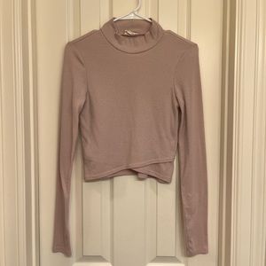 Dusty pink mock neck long sleeve